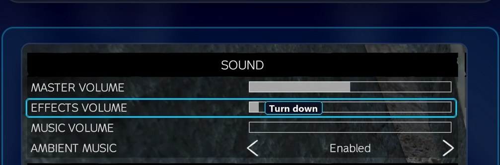 DayZ Sound settings, Effects Volume turned down